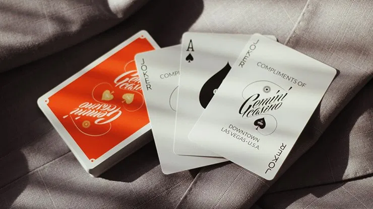 Limited Edition NO SEAL Gemini Casino 1975 Orange Playing Cards - image 2
