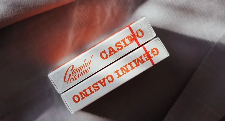 Limited Edition NO SEAL Gemini Casino 1975 Orange Playing Cards - image 3