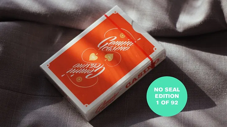 Limited Edition NO SEAL Gemini Casino 1975 Orange Playing Cards - image 1