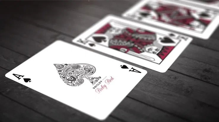 Paisley Playing Cards Ruby Red - image 4