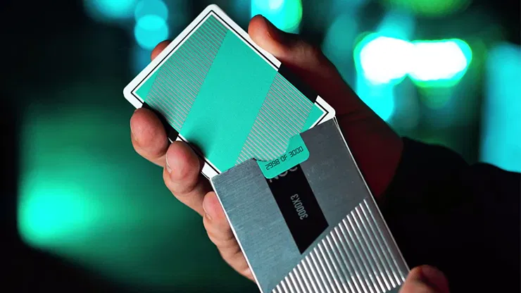 Limited NOC3000X3 Playing Cards (Silver/Teal - Species X) - image 5