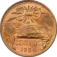 Mexican Centavo Coin 20 Cent Coin Single Coin 