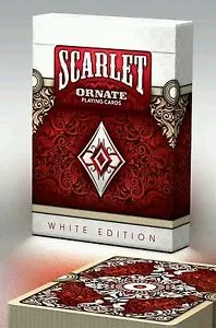 Ornate White Edition Playing Cards (Scarlet) - image 2