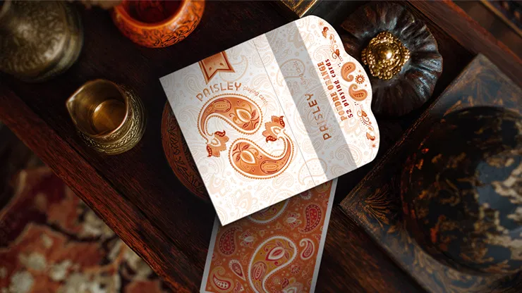 Paisley Ton sur Ton Poudre Orange Foil Designer's Choice - image 5