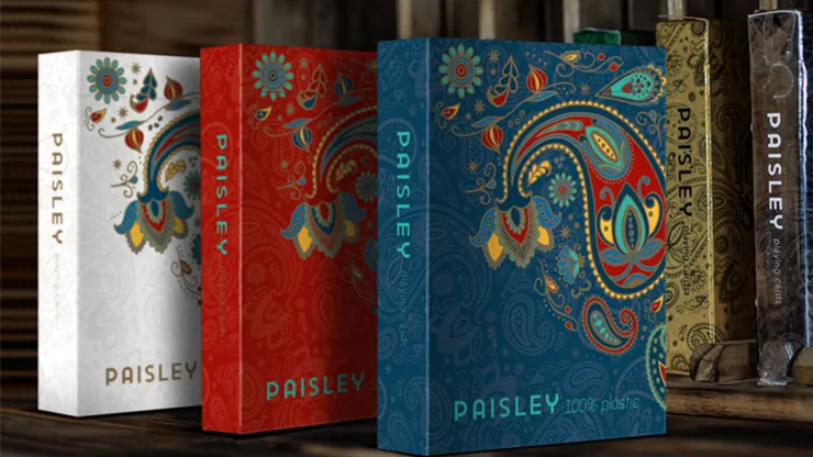 Plastic Paisley Poker Blue Playing Cards - image 4