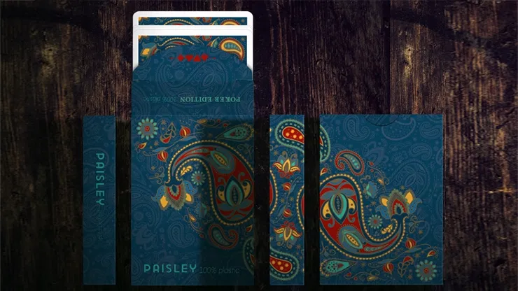 Plastic Paisley Poker Blue Playing Cards - image 1