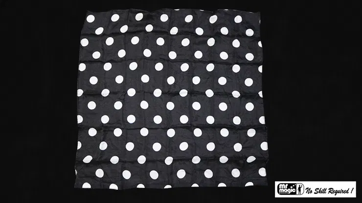 Polka Dot Hanky, White on Black