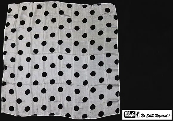 Polka Dot Silk (Black on White - 21in x 21in)