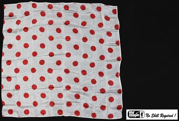 Polka Dot Silk (Red on White - 21in x 21in)