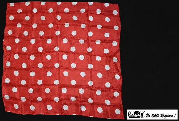 Polka Dot Silk (White on Red - 21in x 21in)