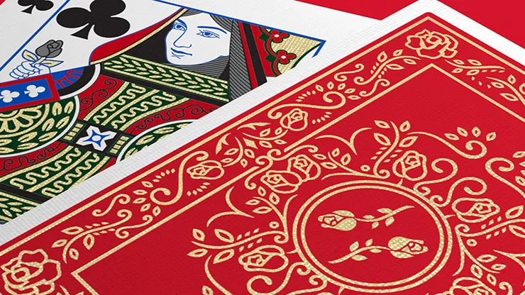 Red Roses Gold Foil Playing Cards - image 2