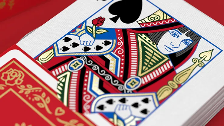 Red Roses Gold Foil Playing Cards - image 3