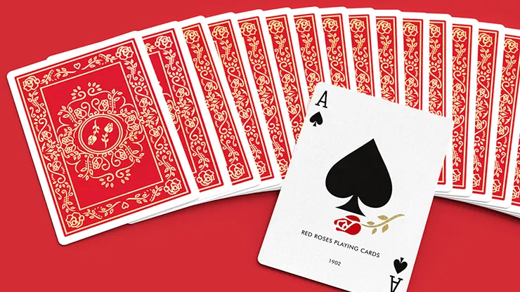 Red Roses Gold Foil Playing Cards - image 5