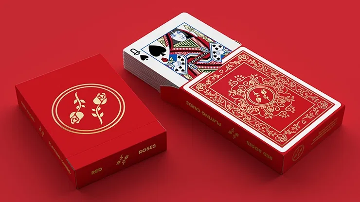 Red Roses Gold Foil Playing Cards - image 1