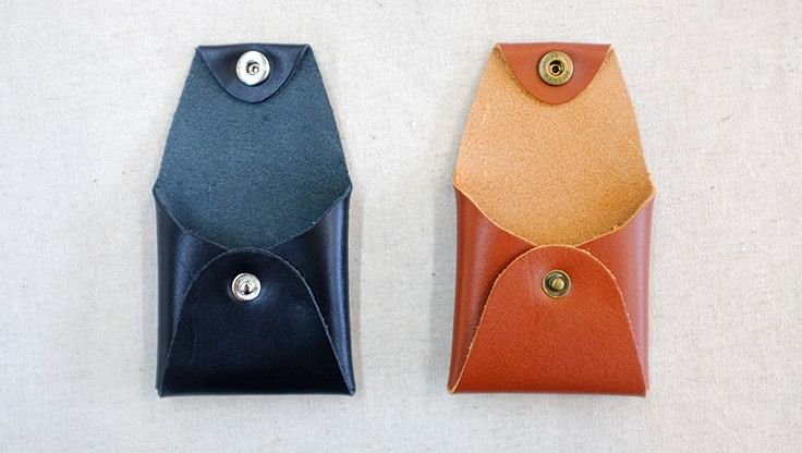 Square Leather Coin Pouch