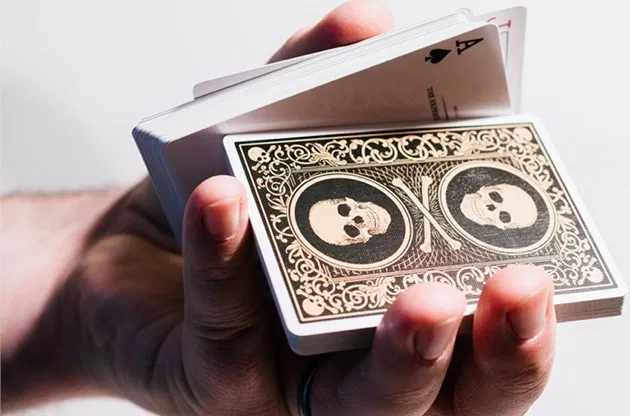 Superior Skull & Bones V2  Playing Cards (Black/Gold) - image 6