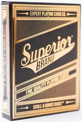 Superior Skull & Bones V2  Playing Cards (Black/Gold) - image 1