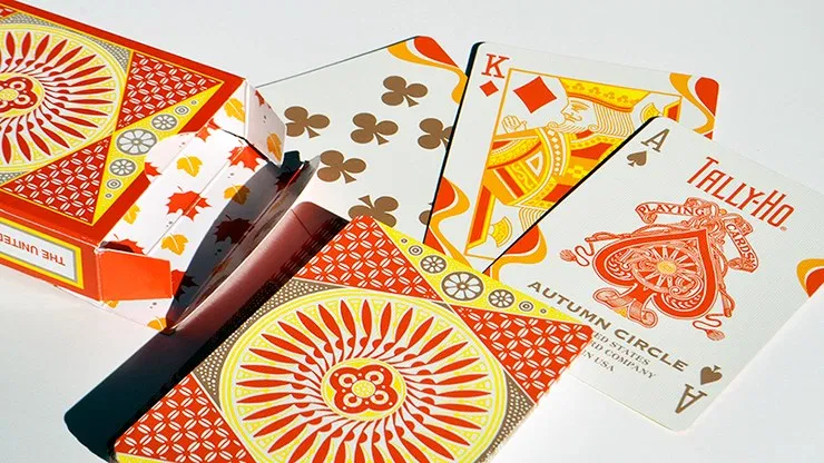Tally-Ho Autumn Circle Back Playing Cards - image 2