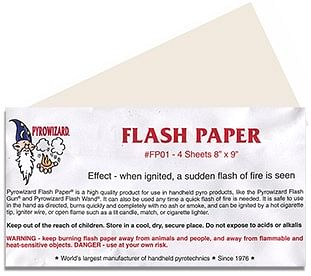 Flash Paper Sheets (four 8x9 sheets)