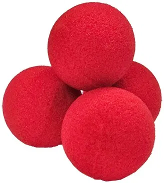 Four 1.5" Ultra Soft Sponge Balls (Red)