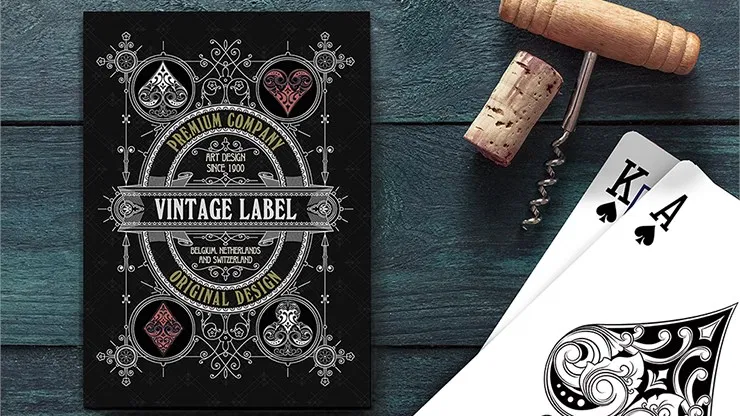 Vintage Label Playing Cards (Gold Gilded Black Edition) - image 1