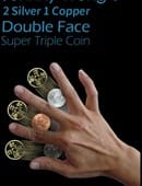 Double Face Super Triple Coin (2 Silver & 1 Copper) Gimmicked Coin