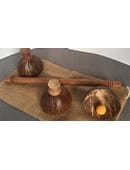 Cheppum Panthum Coconut Shell Cups and Wand set Accessory