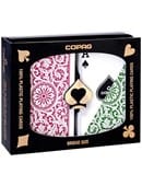 Copag Plastic Playing Cards Double-Deck Set (Bridge Size - Green/Burgundy) Deck of Cards