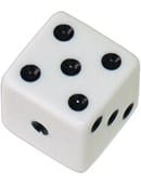 Die 1 White Economy w/ Black Spots 19mm Trick