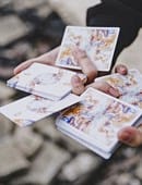 Fluid Art Orange Playing Cards Deck of Cards