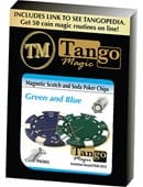 Scotch and Soda - Green/Blue Poker Chips (Magnetic) Gimmicked Coin