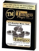 O-Korto Coin Box Set (Aluminum) - 1 Okito Coin Box / 1 German Coin Box / 1 Small Box Gimmicked Coin