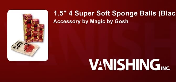 1.5" 4 Super Soft Sponge Balls (Black) Accessory