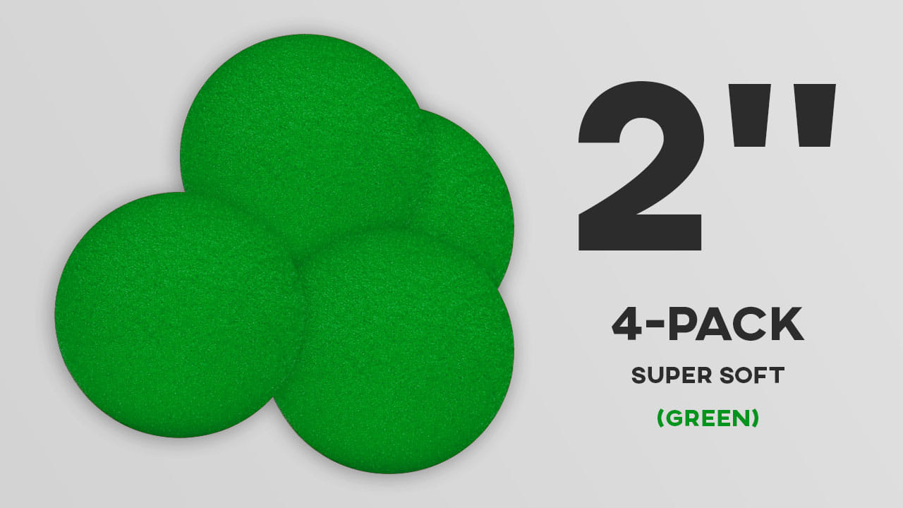Four 2" Super Soft Sponge Balls (Green) Trick