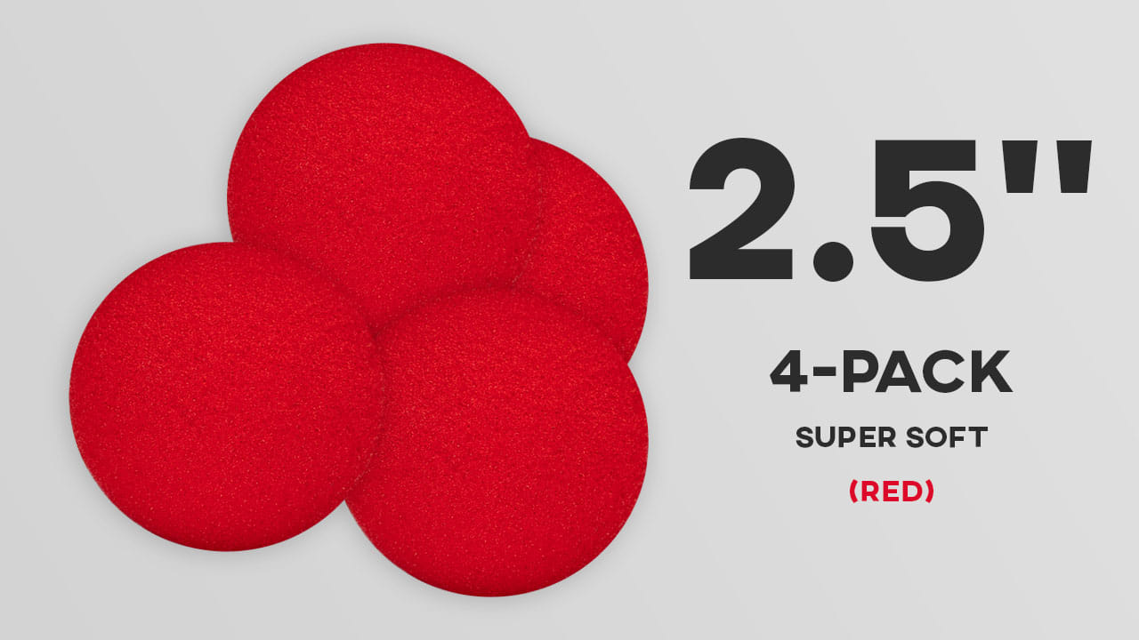 Four 2.5" Super Soft Sponge Balls (Red) Accessory