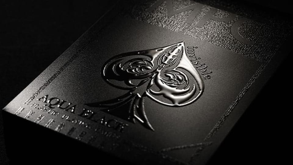 Aqua Black Invisible Playing Cards