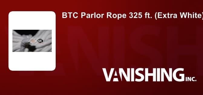 BTC Parlor Rope 325 ft. (Extra White, with core) Accessory