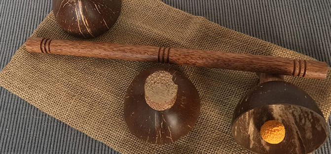 Cheppum Panthum Coconut Shell Cups and Wand set Accessory