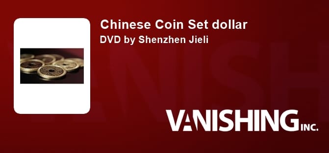 Chinese Coin Set - 5 Dollar Sized Coins/2 Expanding Shells Gimmicked Coin