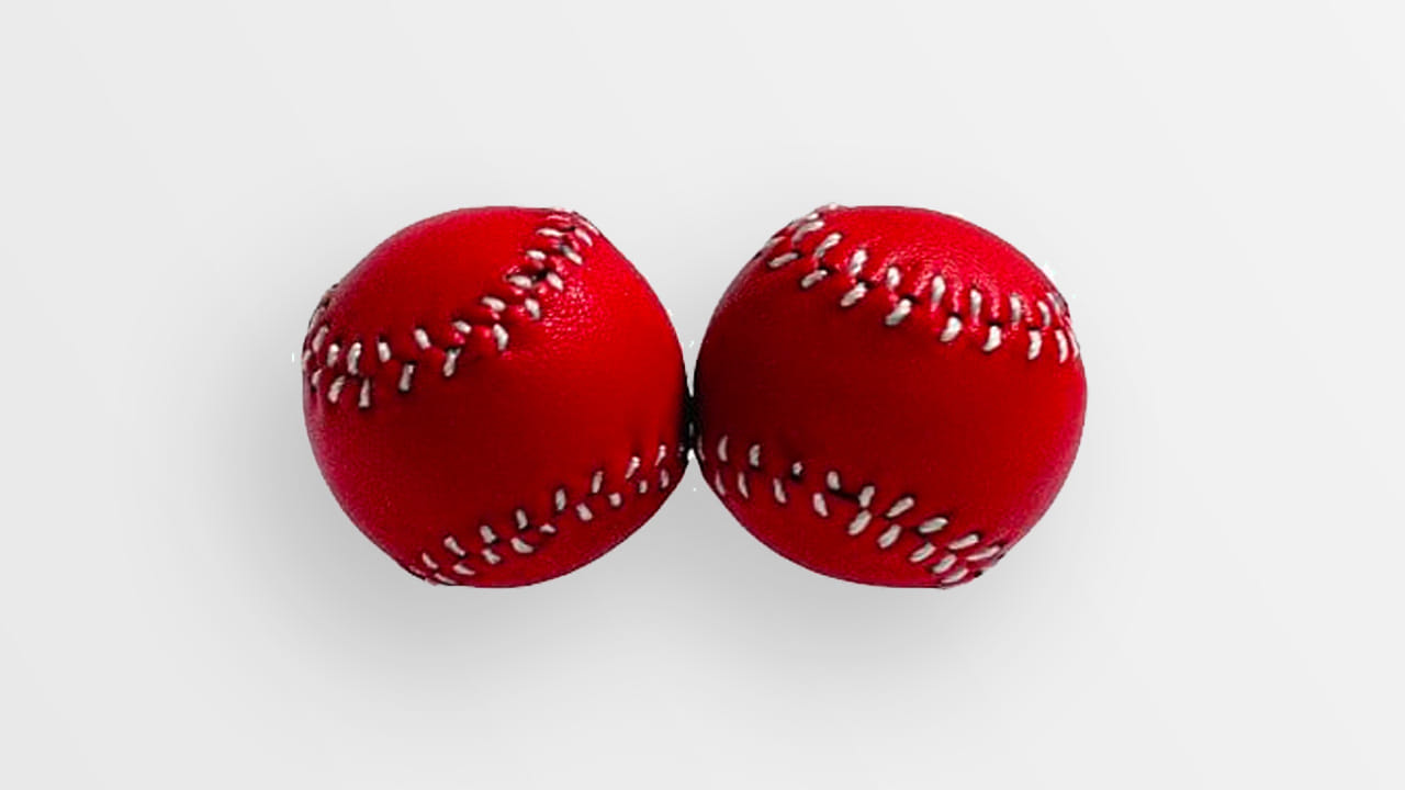 Chop Cup Balls - Red Leather Accessory