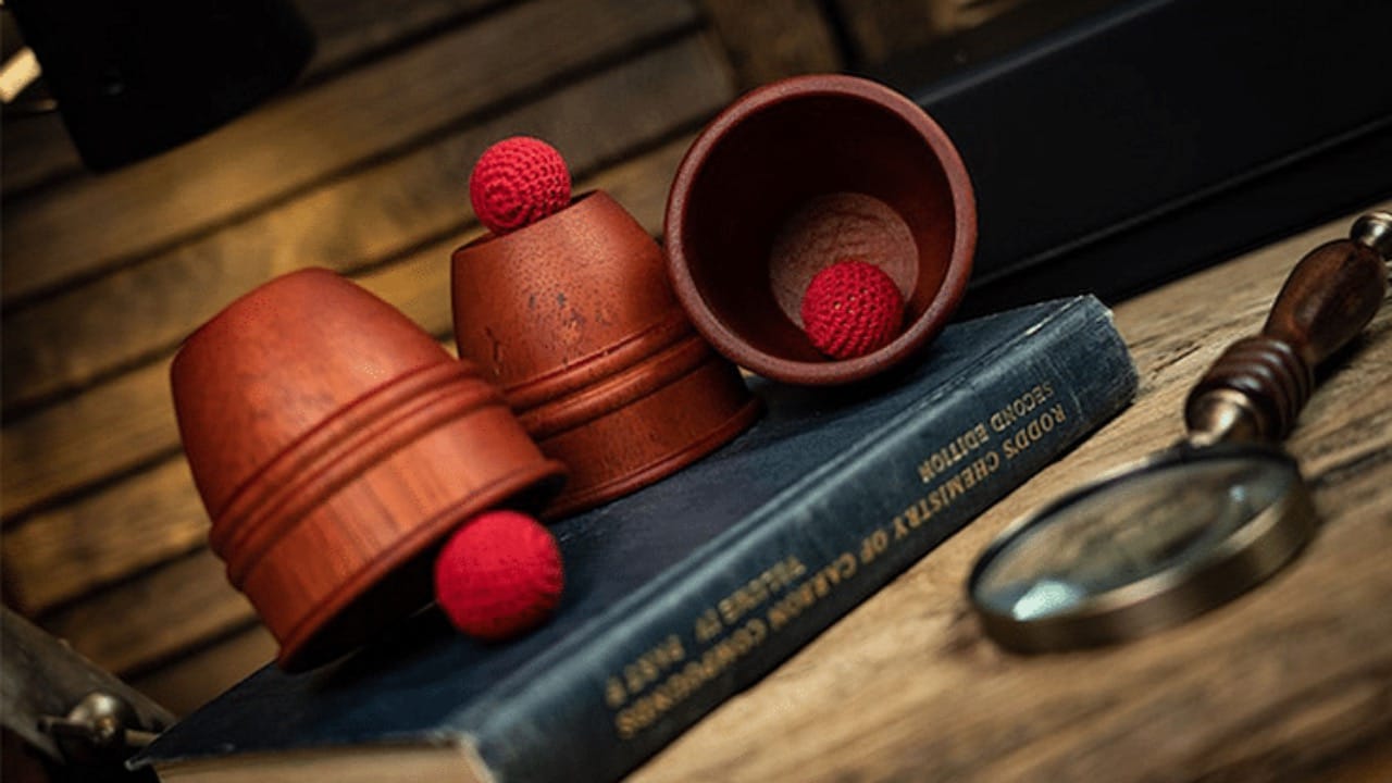 Final Wooden Cups and Balls Set Trick