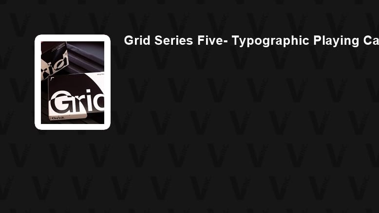 Grid Series Five Typographic Playing Cards