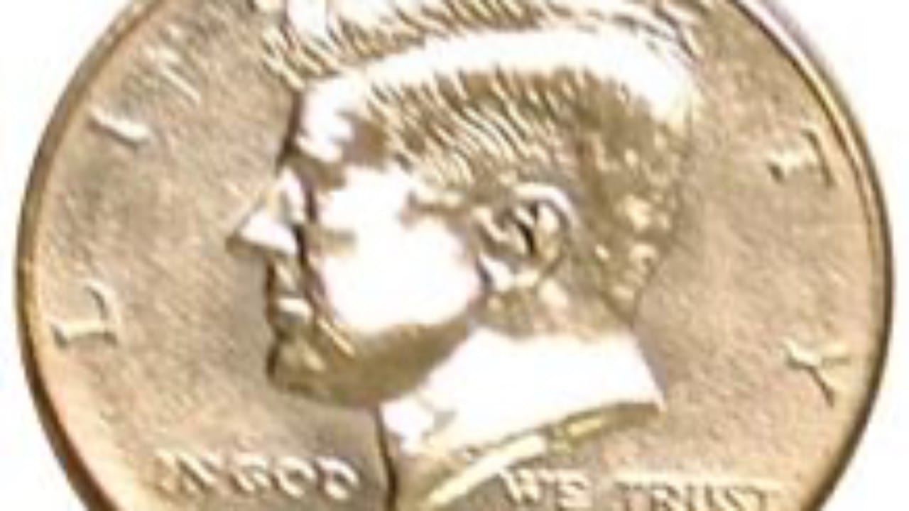 7in Jumbo Coin - Gold Kennedy Half Dollar Gimmicked Coin