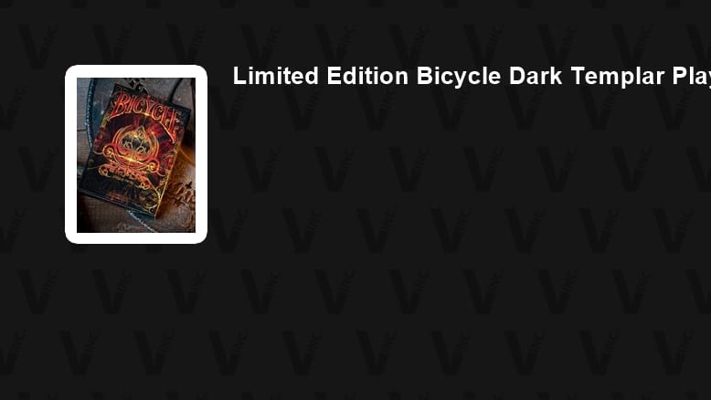 Limited Edition Bicycle Dark Templar Playing Cards