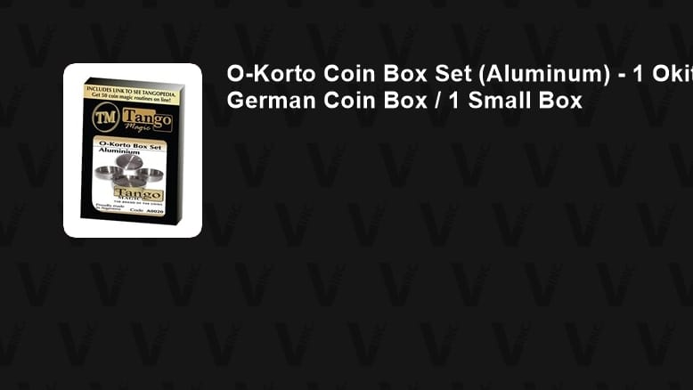 O-Korto Coin Box Set (Aluminum) - 1 Okito Coin Box / 1 German Coin Box / 1 Small Box Gimmicked Coin