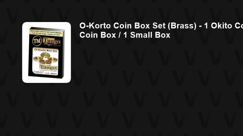 O-Korto Coin Box Set (Brass) - 1 Okito Coin Box / 1 German Coin Box / 1 Small Box Gimmicked Coin