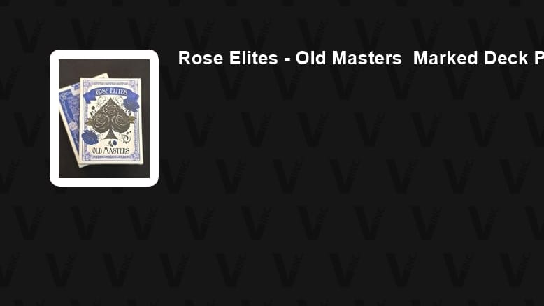 Rose Elites Old Masters  Marked Deck Playing Cards