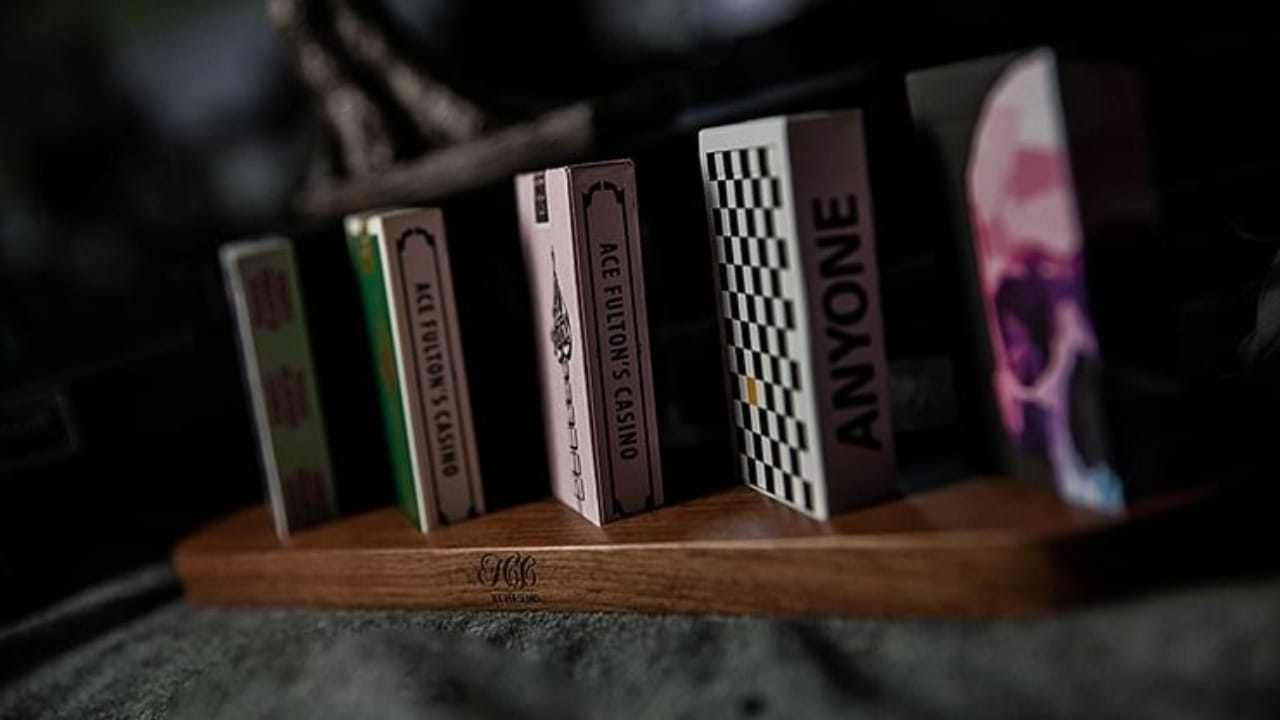 Wooden Sideways Playing Card Display Batten (5 Decks) Accessory