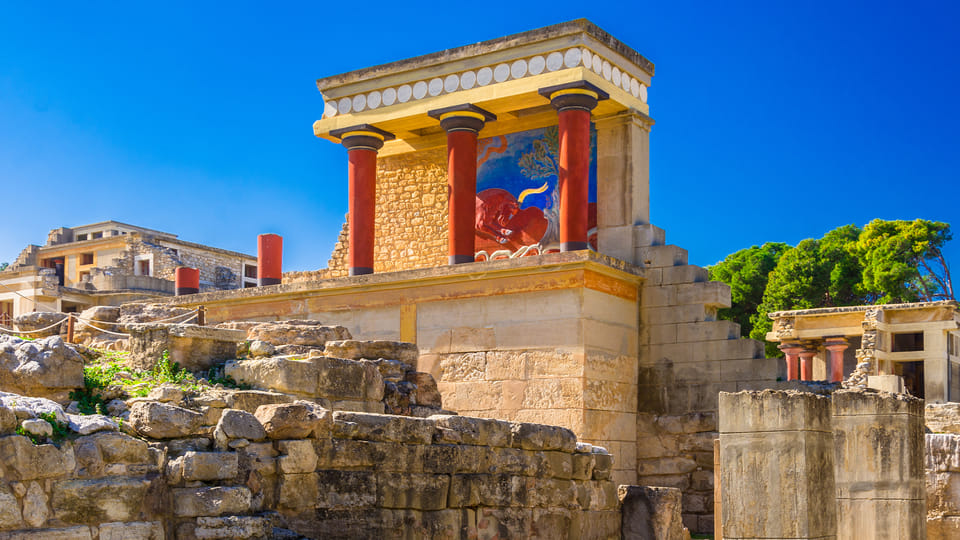 Ancient ruins of the Palace of Knossos in Crete, Greece