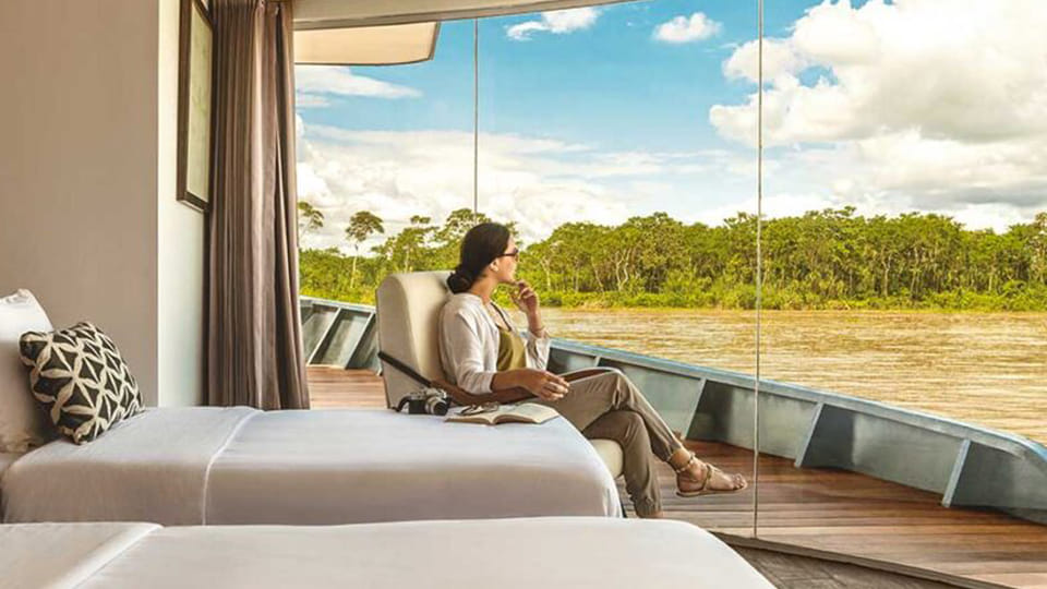 Expedition vessel on the Amazon River